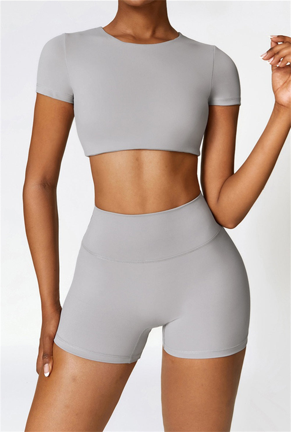 Lina Crop Top | Light Grey