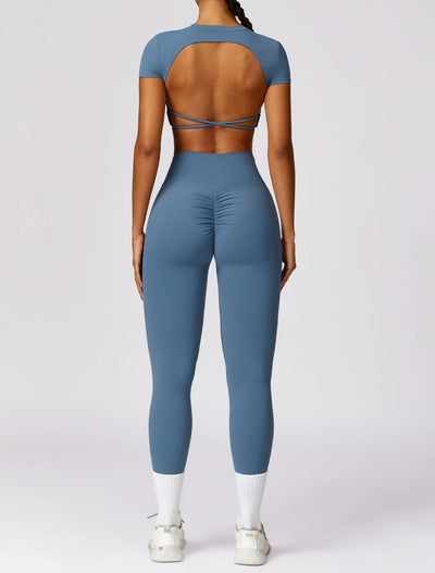 Skylar Legging with Scrunch | Steel Blue