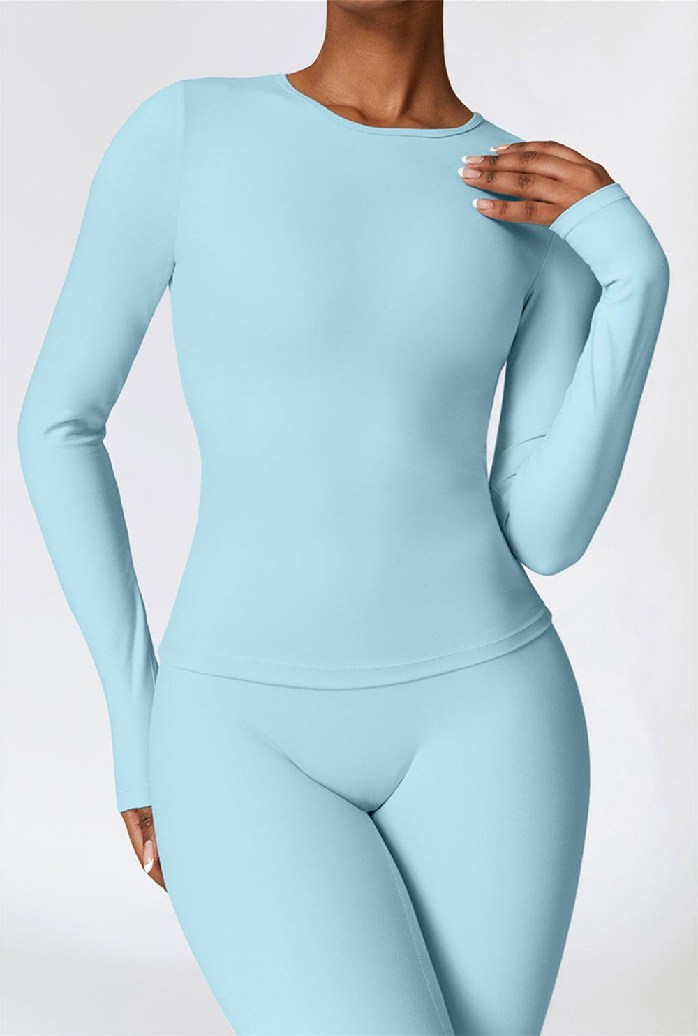 Lila Long Sleeve Top | Light Grey