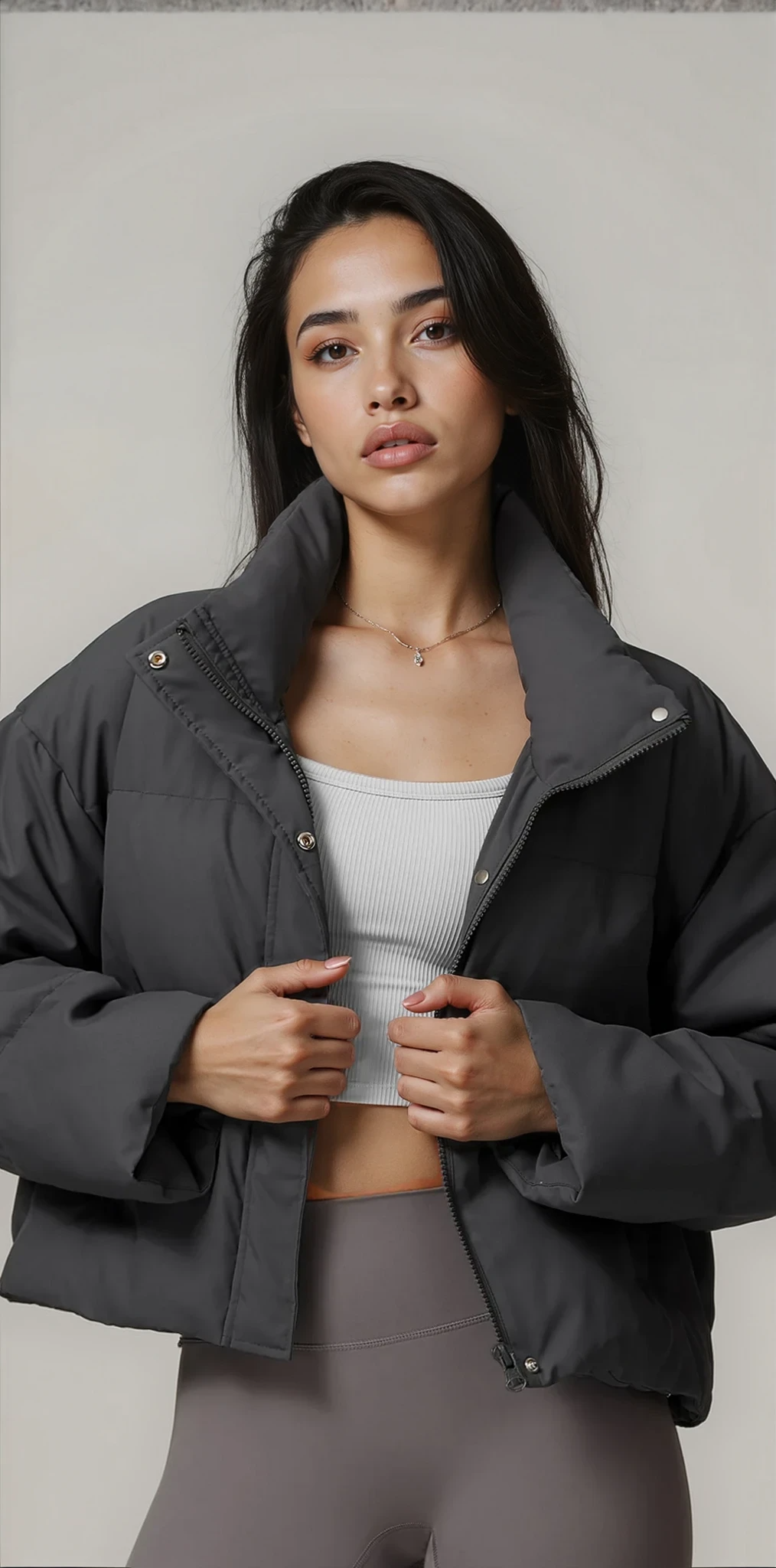 Serine Oversized Bomber Jacket | Grey