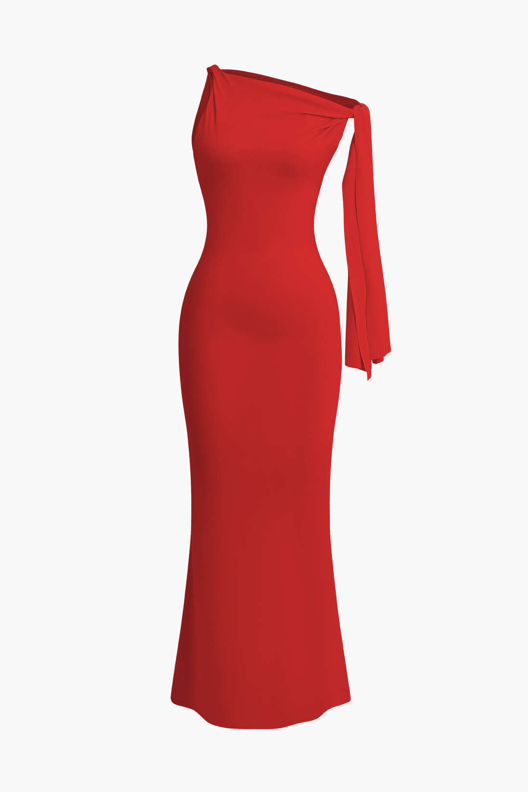 Asymmetrical Twist-Knot Mermaid Maxi Dress