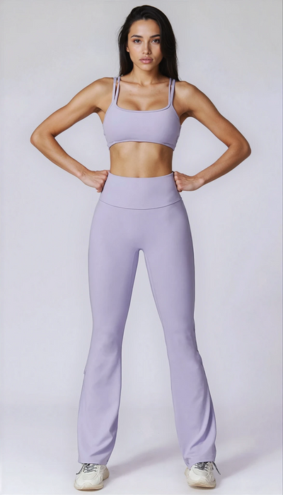 Sofia Flared Legging with Scrunch | Lavender