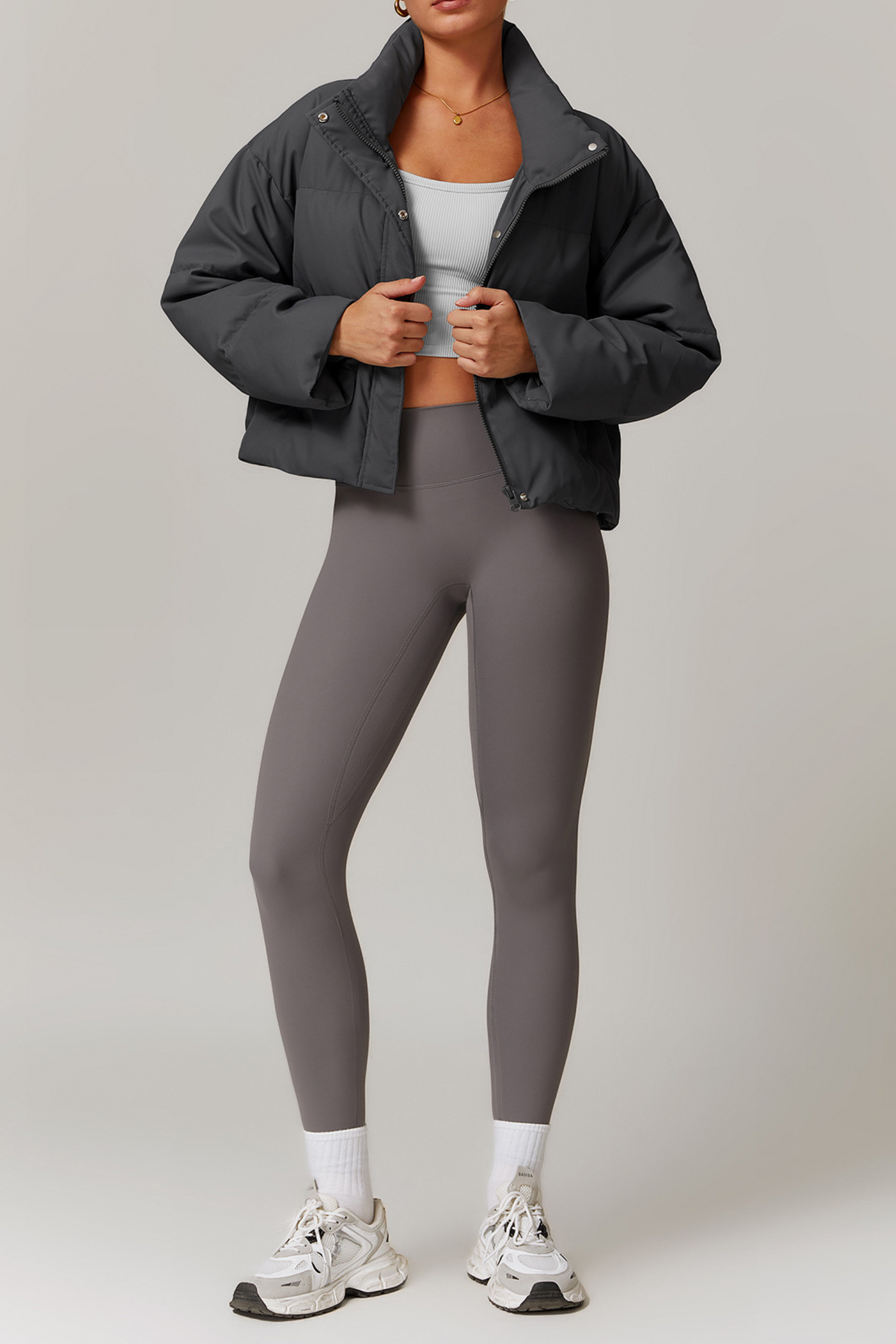 Serine Oversized Bomber Jacket | Grey