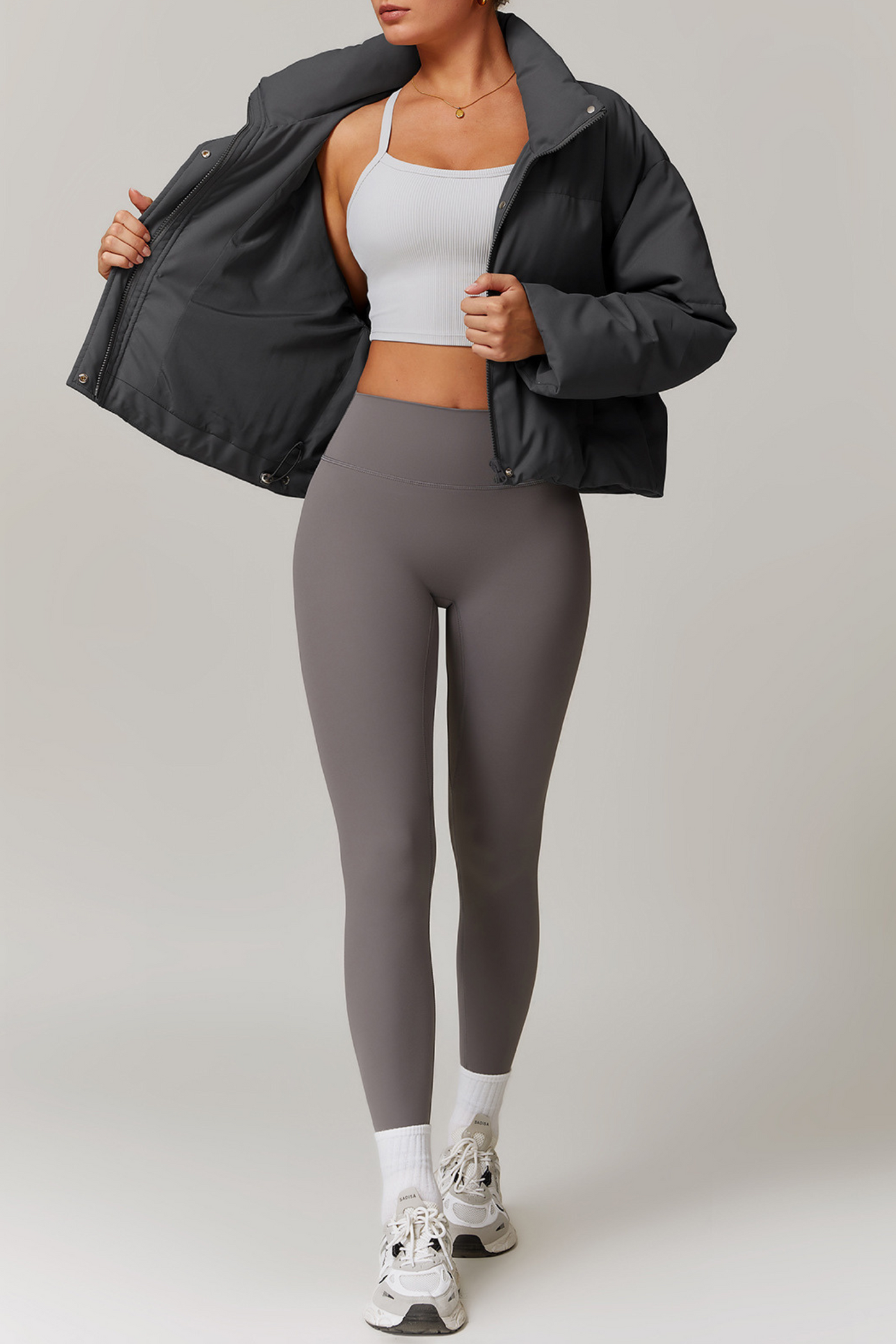 Serine Oversized Bomber Jacket | Grey