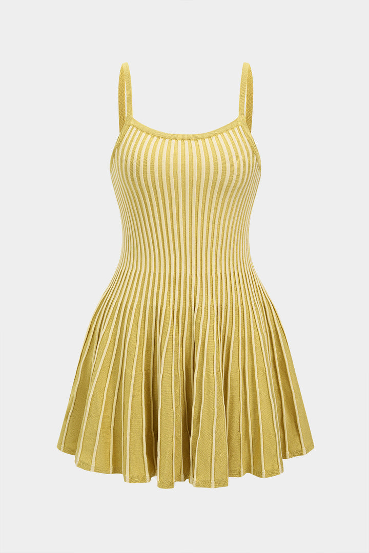 Knit Contrast Slip Sleeveless Mini Dress