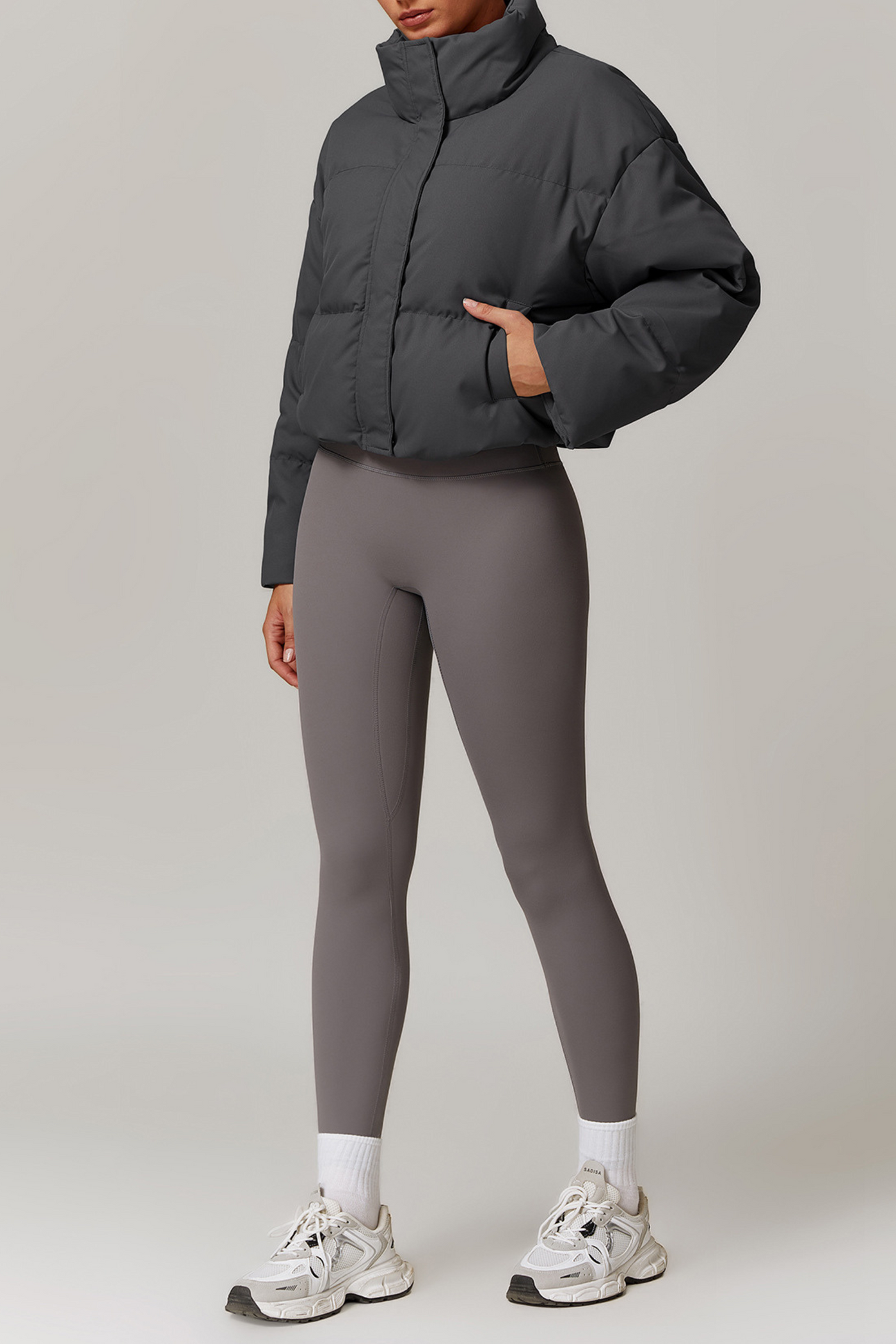 Serine Oversized Bomber Jacket | Grey