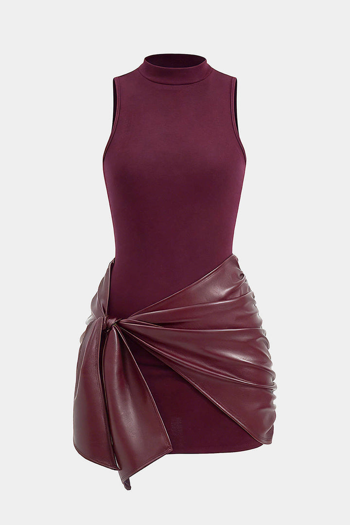 Tie-Front Sleeveless Mini Dress