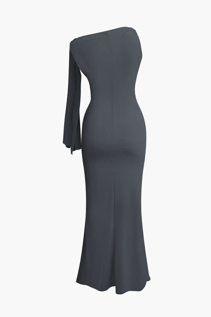 Asymmetrical Twist-Knot Mermaid Maxi Dress