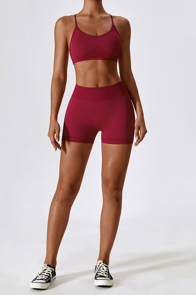 Aria Short with Scrunch | Burgundy
