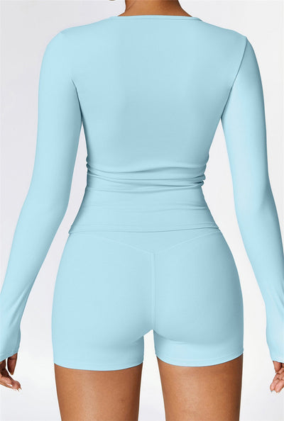 Lila Long Sleeve Top | Light Grey