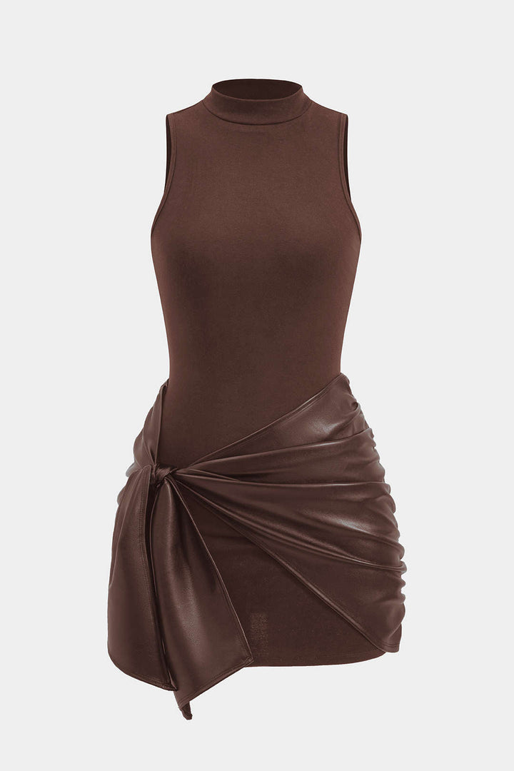 Tie-Front Sleeveless Mini Dress