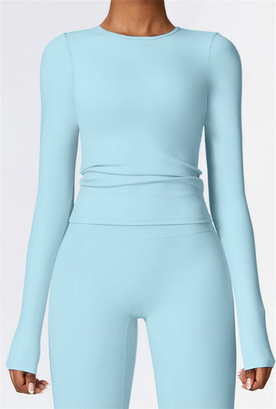 Lila Long Sleeve Top | Light Grey