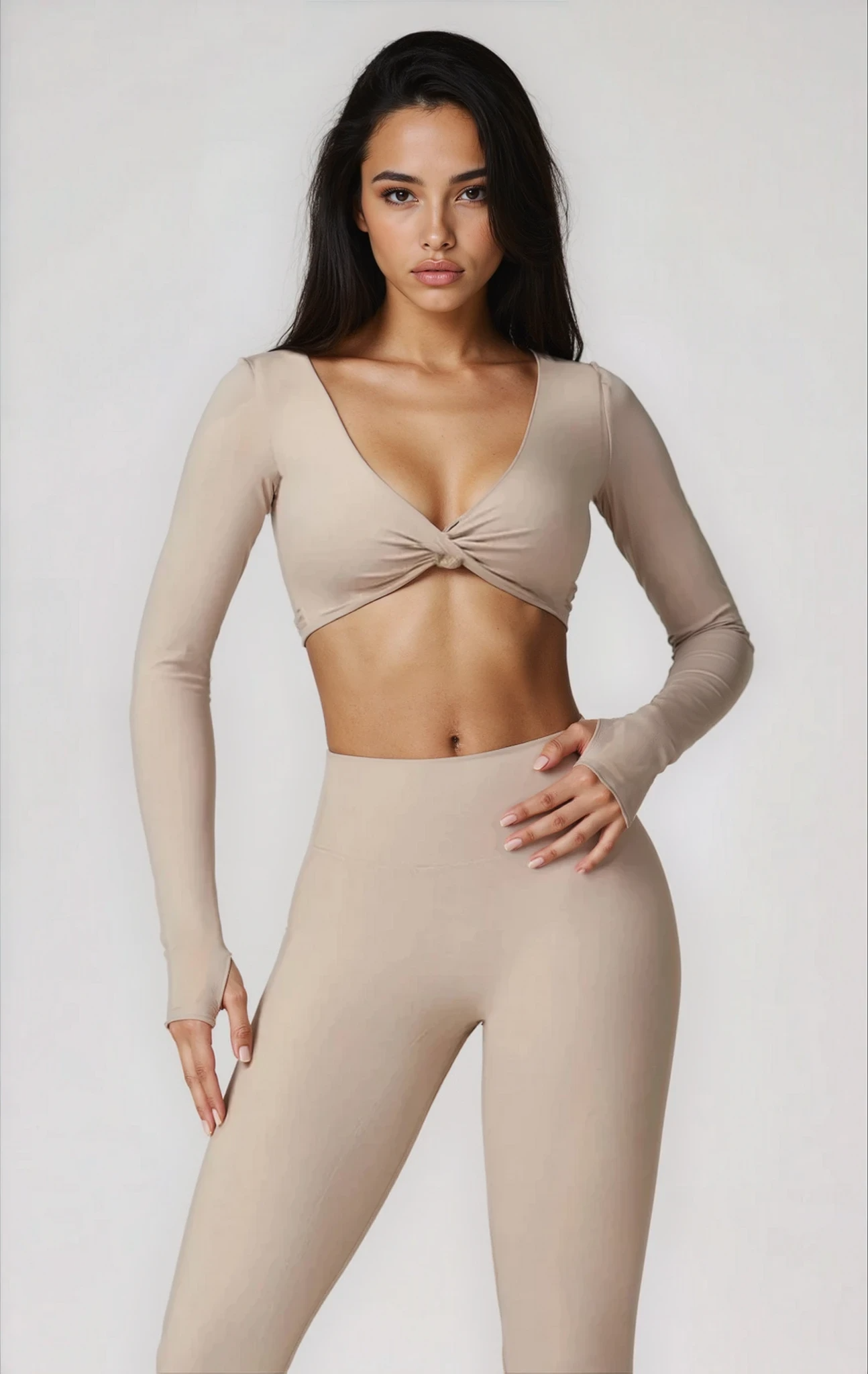 Luna Crop Top | Almond