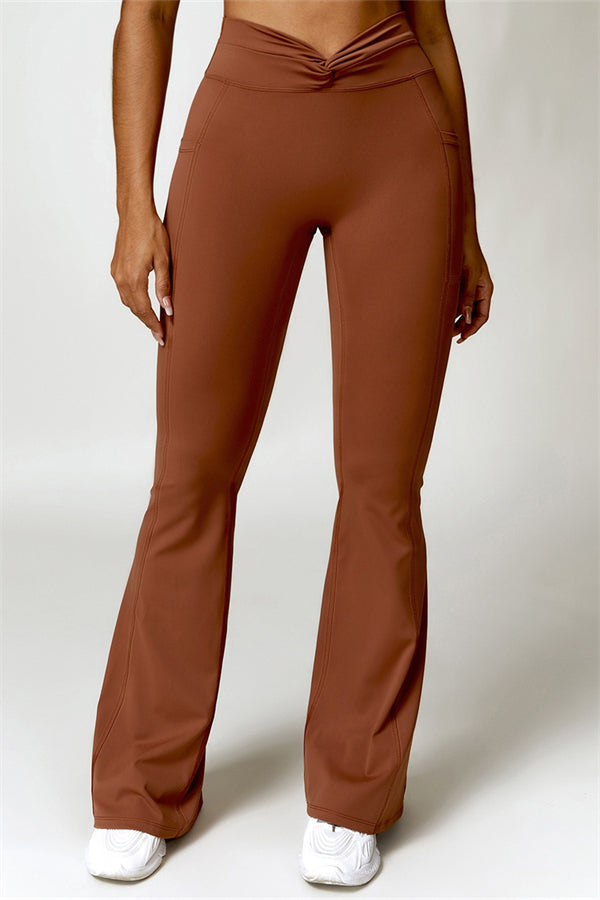 Emma Olivia Flared Legging with Scrunch | Deep Cinnamon