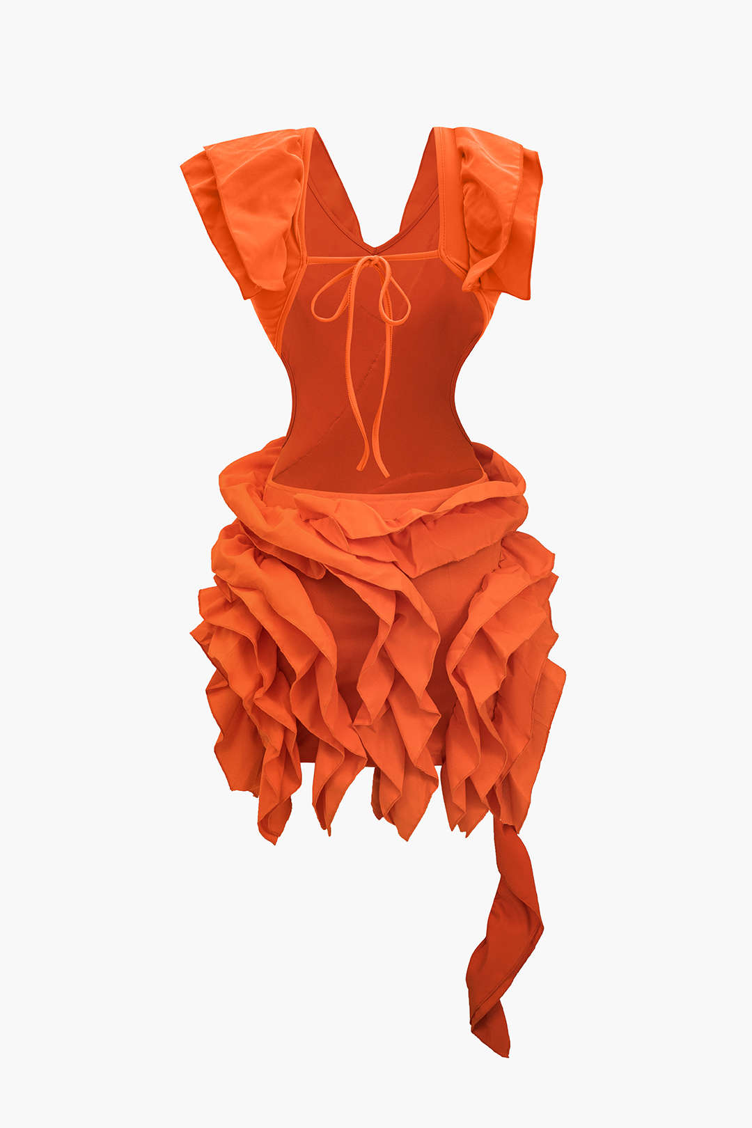 Backless Pleated Ruched Midi Dress
