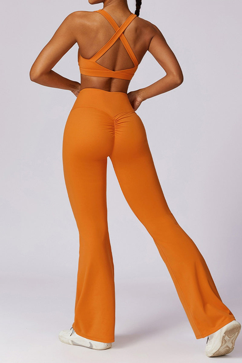 Sofia Flared Legging with Scrunch | Vanilla