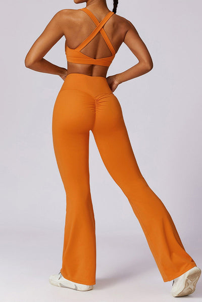 Sofia Flared Legging with Scrunch | Vanilla
