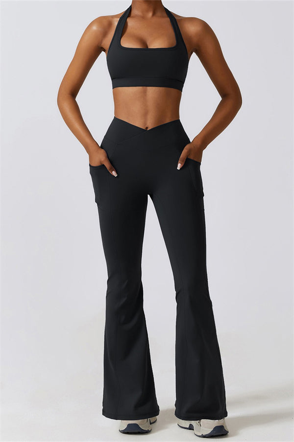 Elara Flared Legging with Scrunch | Aloë