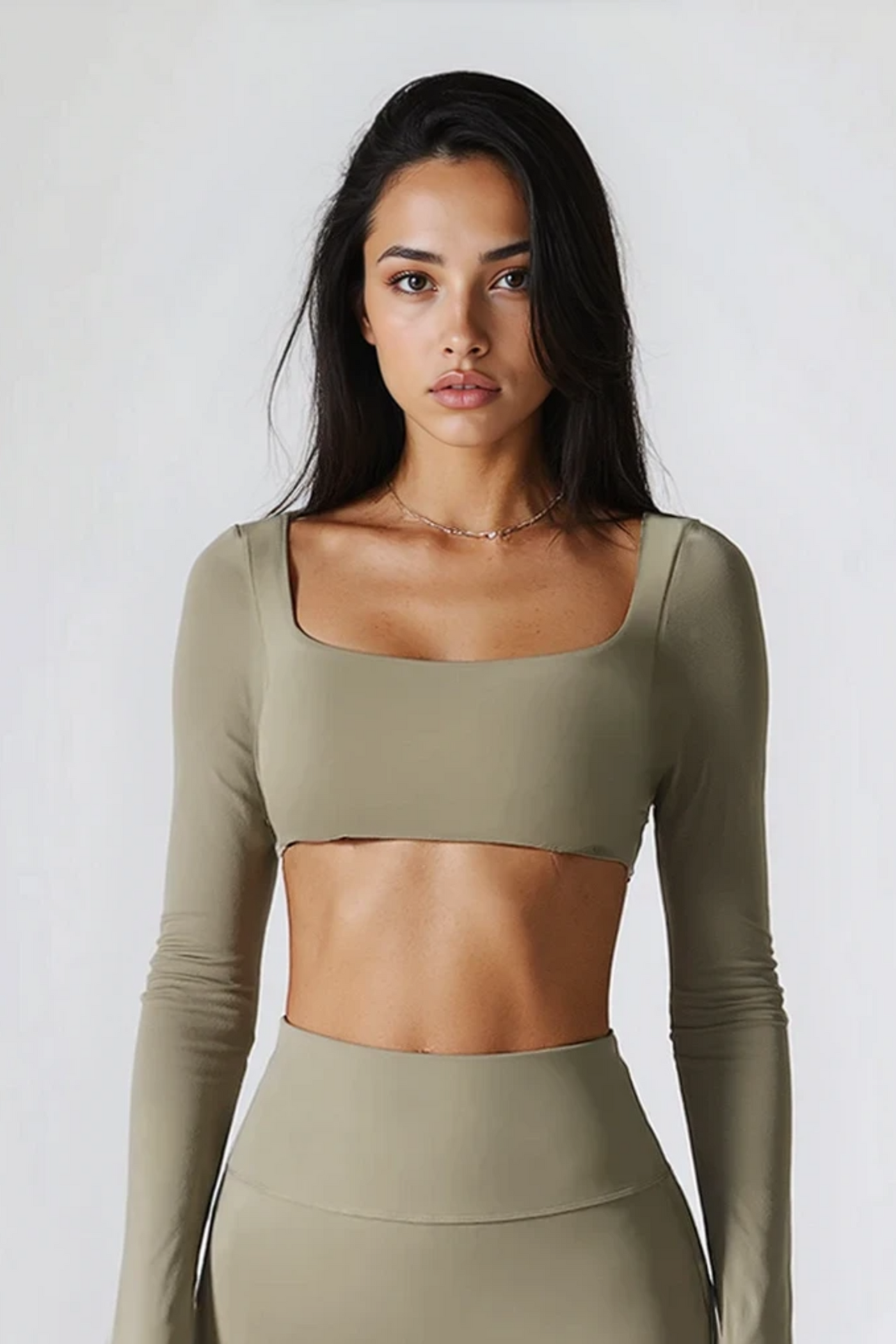 Mia Crop Top | Soft Almond