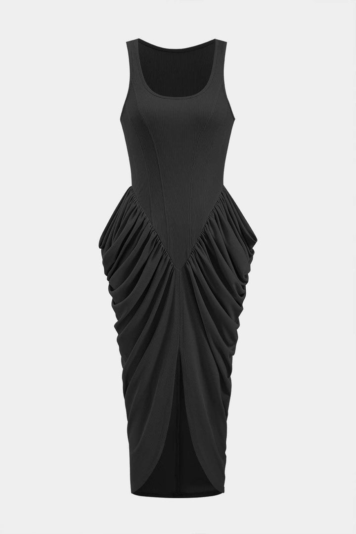Ruched Corset Sleeveless Maxi Dress