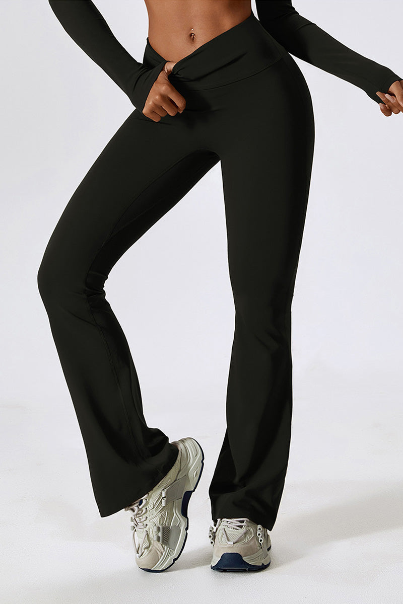 Sofia Flared Legging with Scrunch | Vanilla