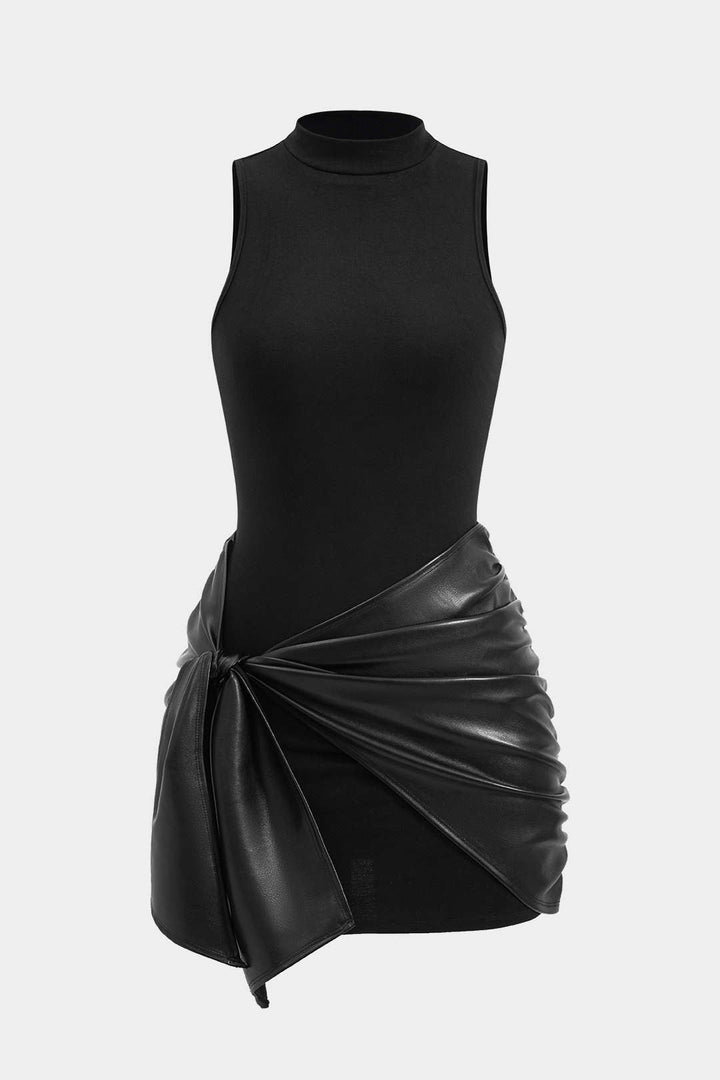 Tie-Front Sleeveless Mini Dress