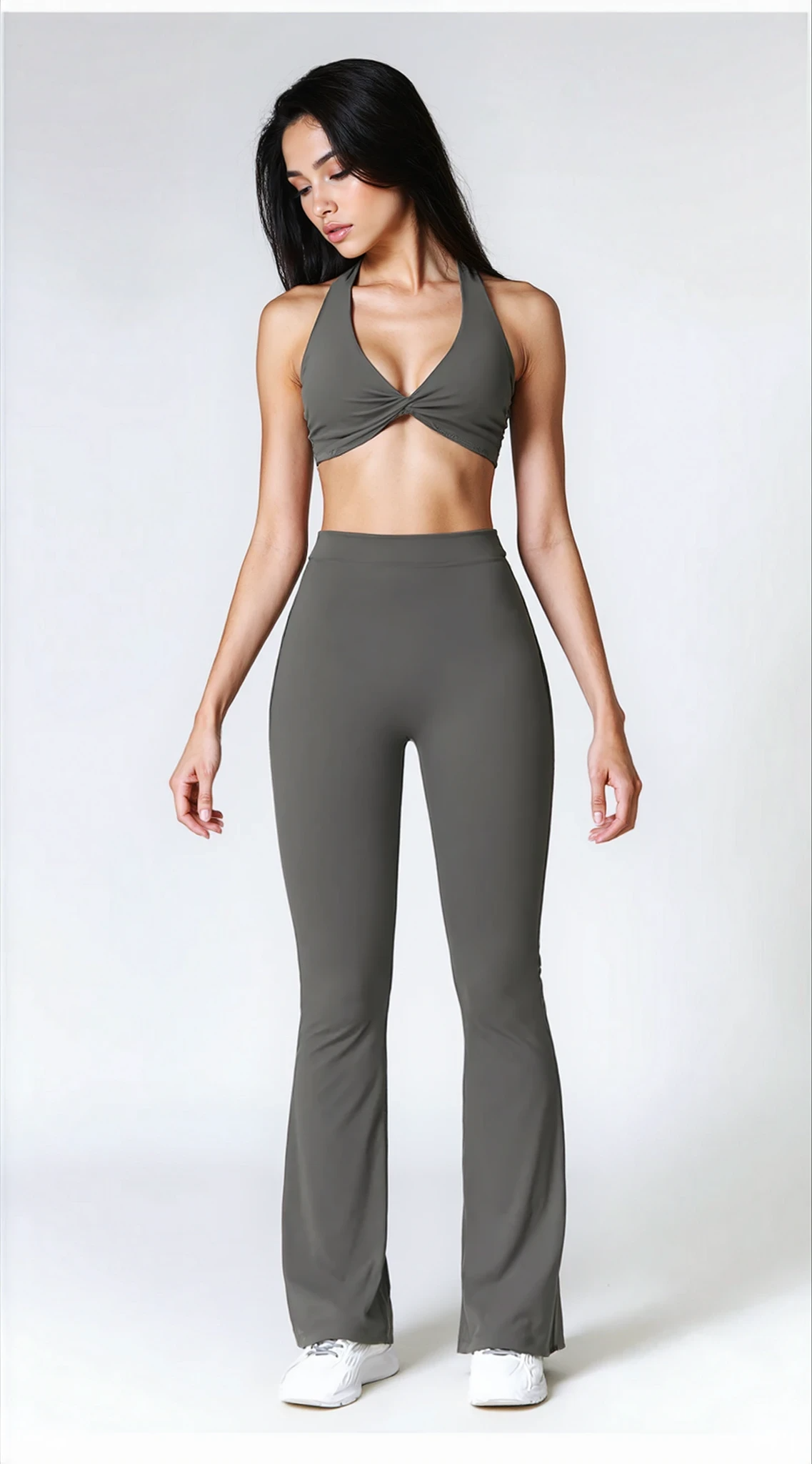 Madison Flared Legging with Scrunch | Stone