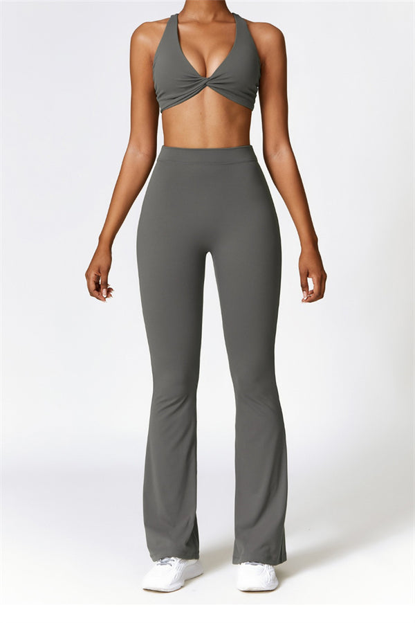 Madison Flared Legging with Scrunch | Electric Blue