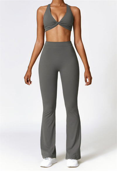 Madison Flared Legging with Scrunch | Electric Blue