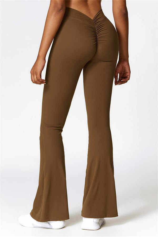 Madison Flared Legging with Scrunch | Stone