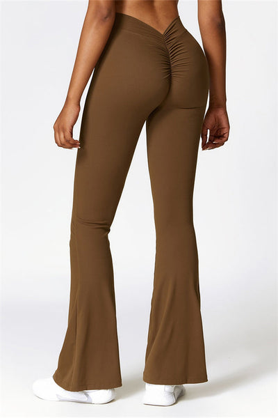 Madison Flared Legging with Scrunch | Stone