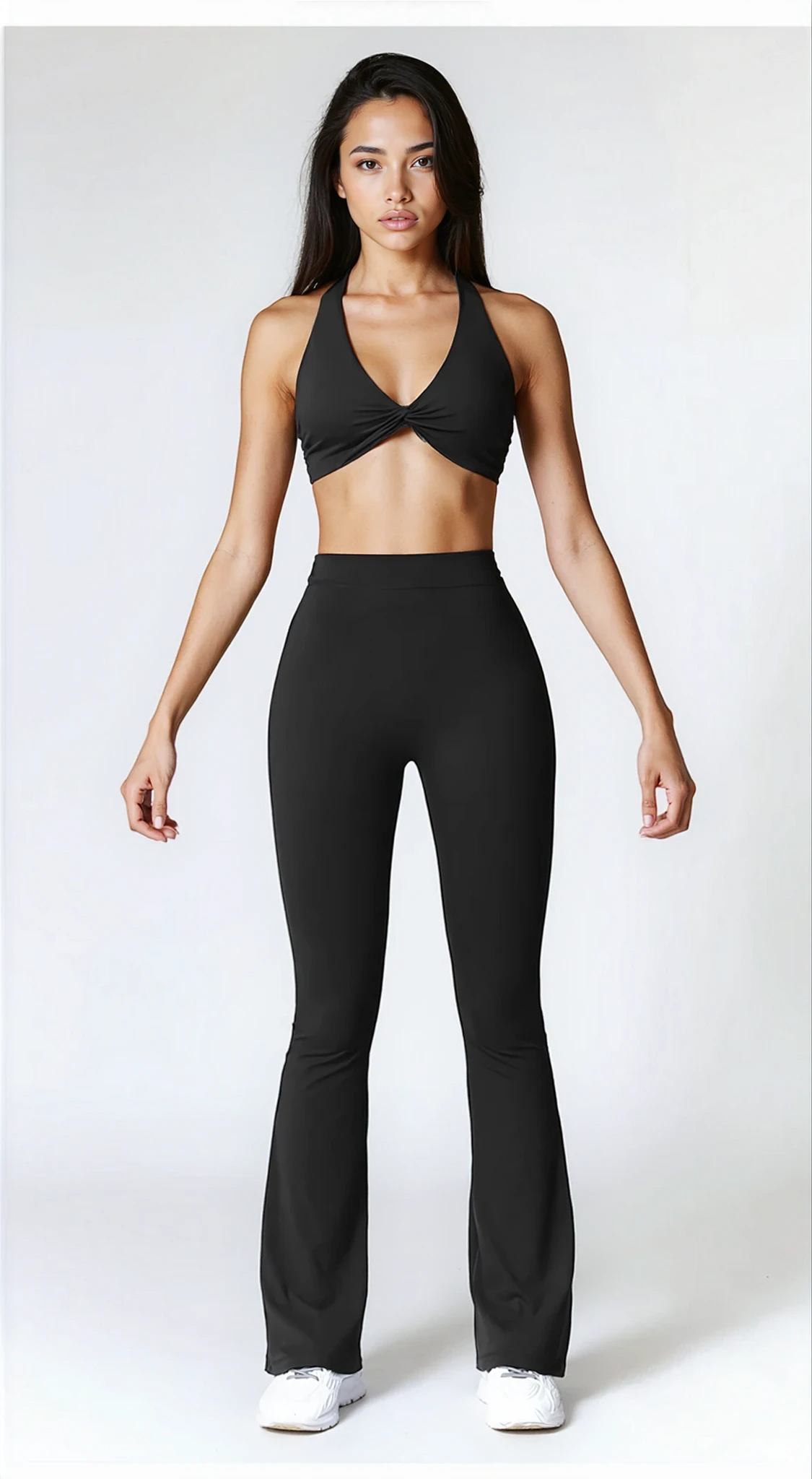 Madison Flared Legging with Scrunch | Black