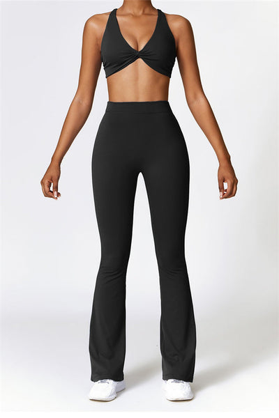 Madison Flared Legging with Scrunch | Stone