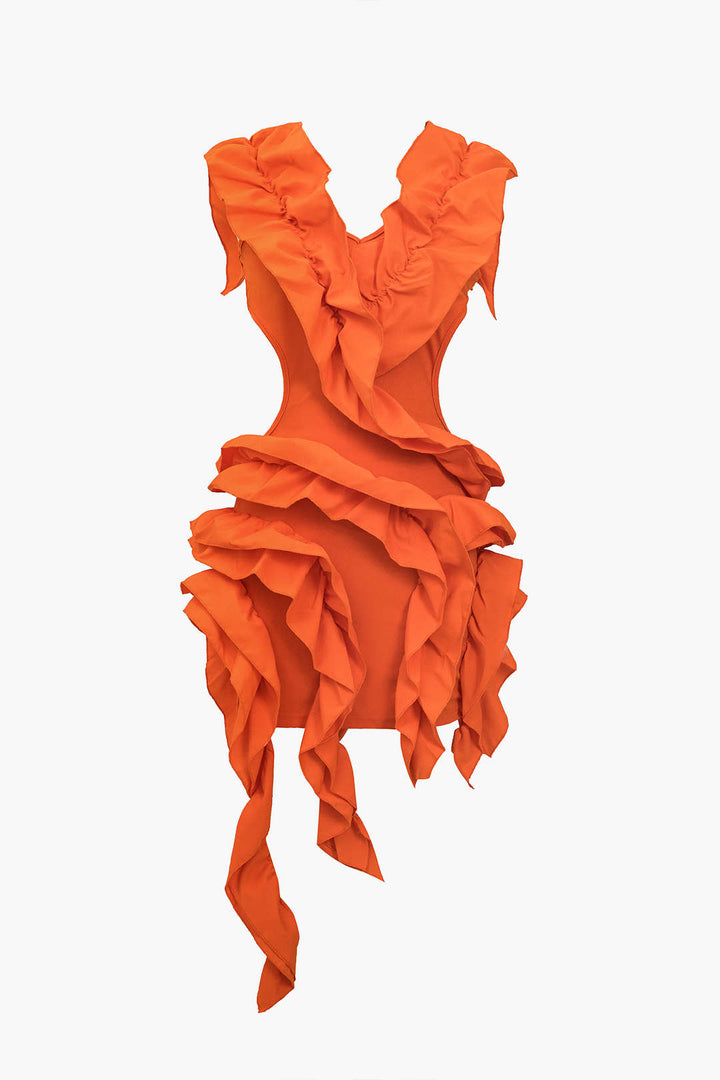 Backless Pleated Ruched Midi Dress