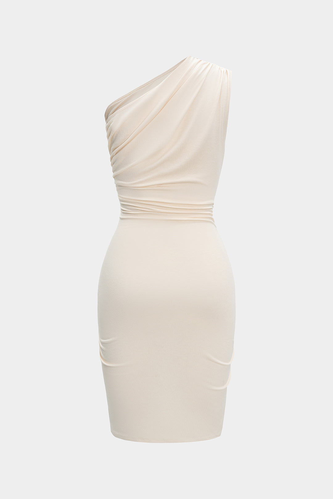 Ruched Asymmetrical Cutout Midi Dress