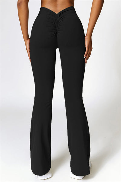 Madison Flared Legging with Scrunch | Stone
