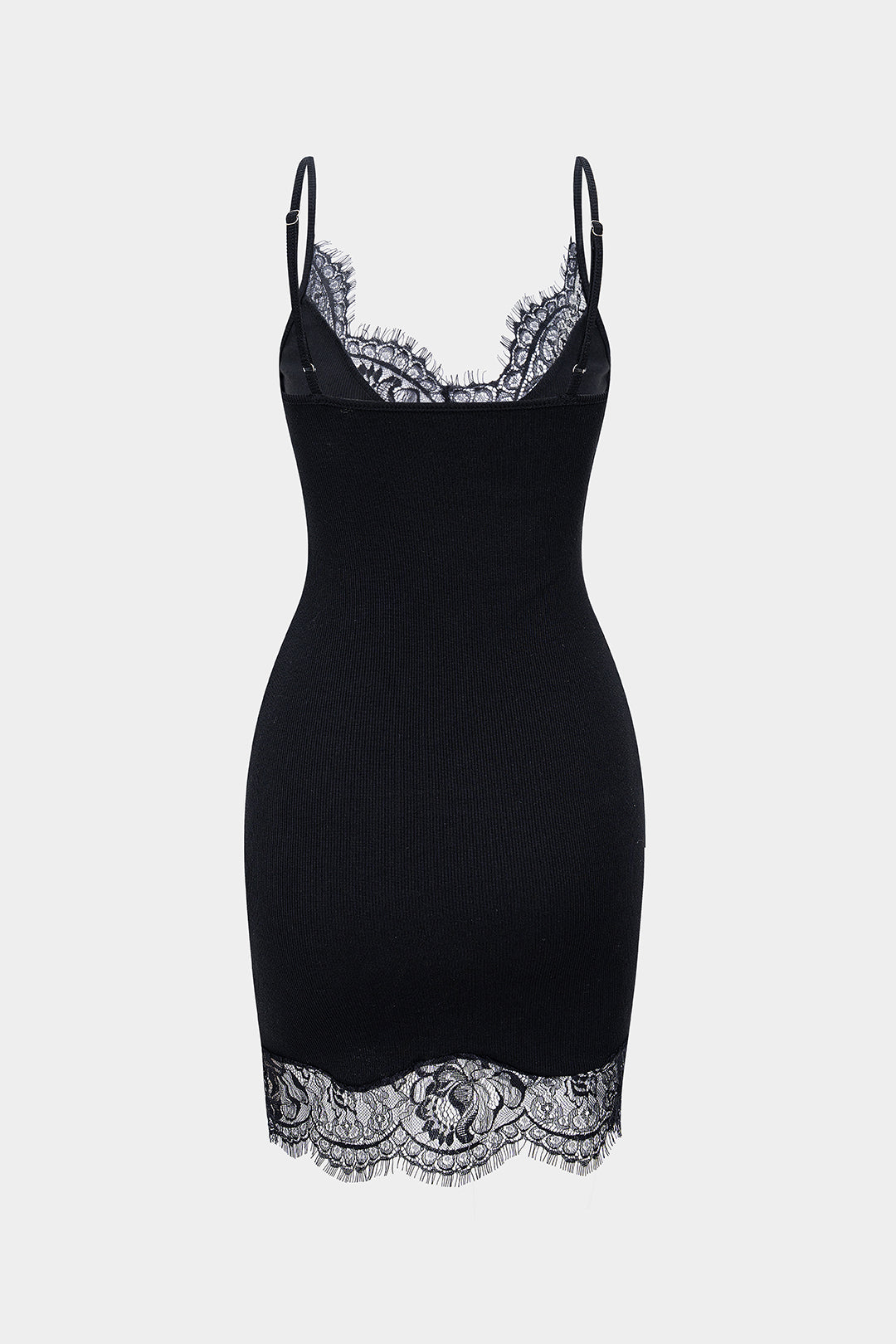 Lace Patchwork Sleeveless Slip Mini Dress