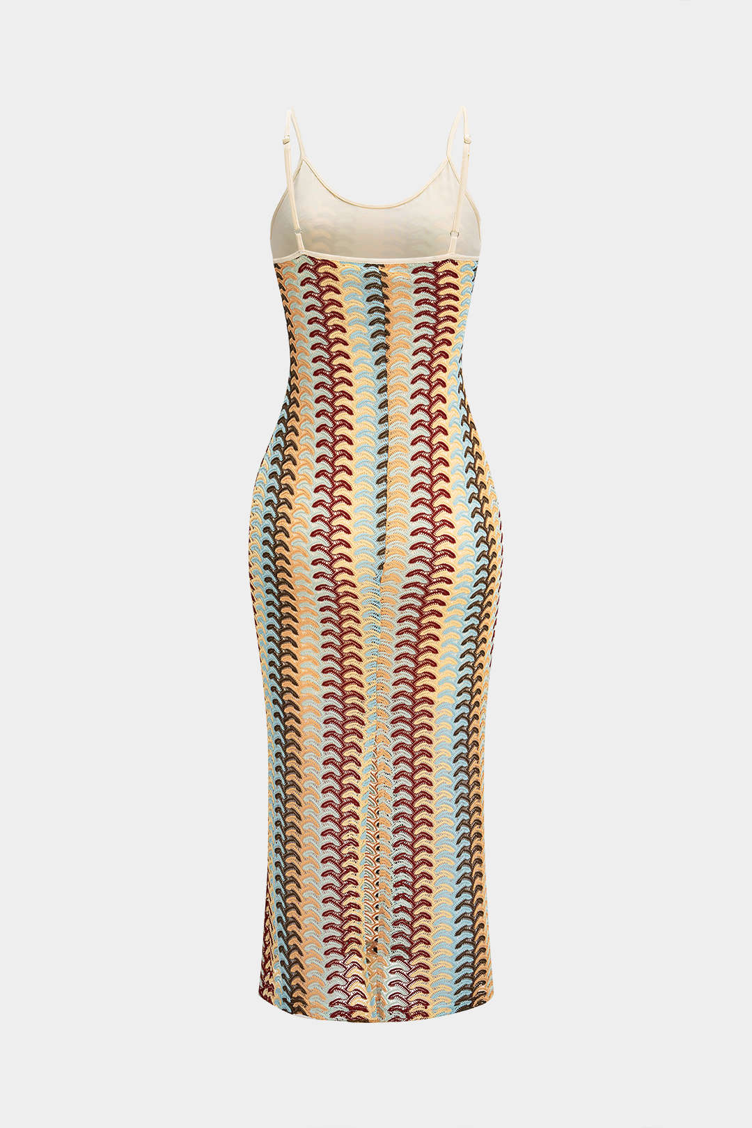 Stripes Print Sleeveless Midi Dress