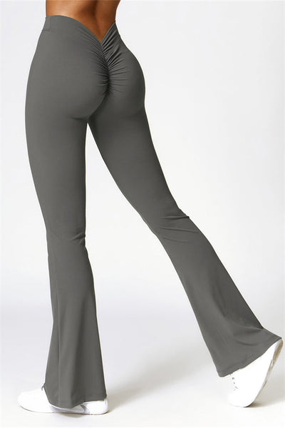 Madison Flared Legging with Scrunch | Stone
