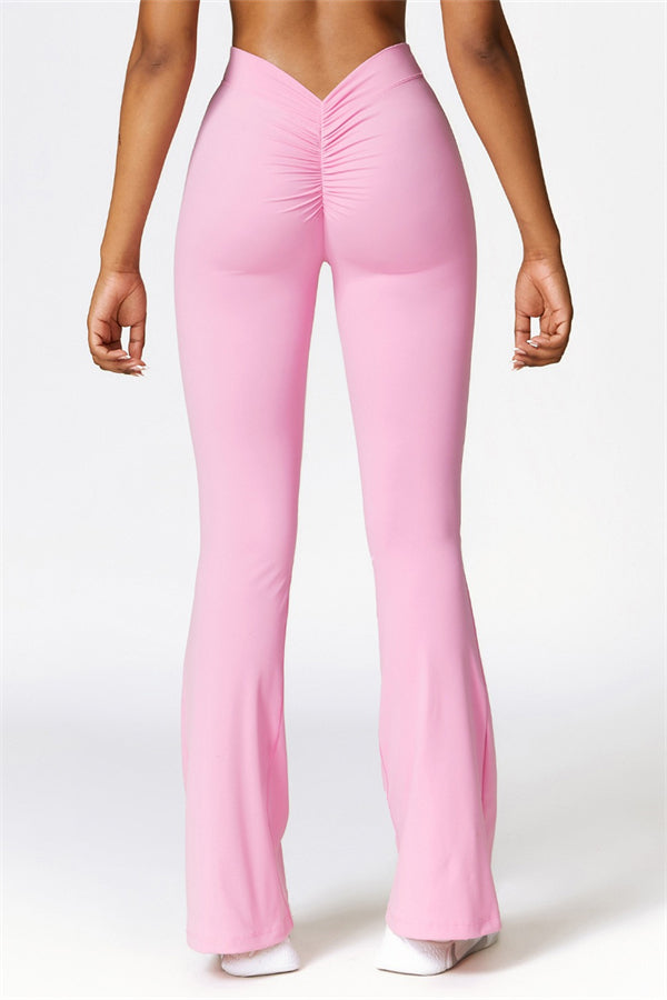 Madison Flared Legging with Scrunch | Stone