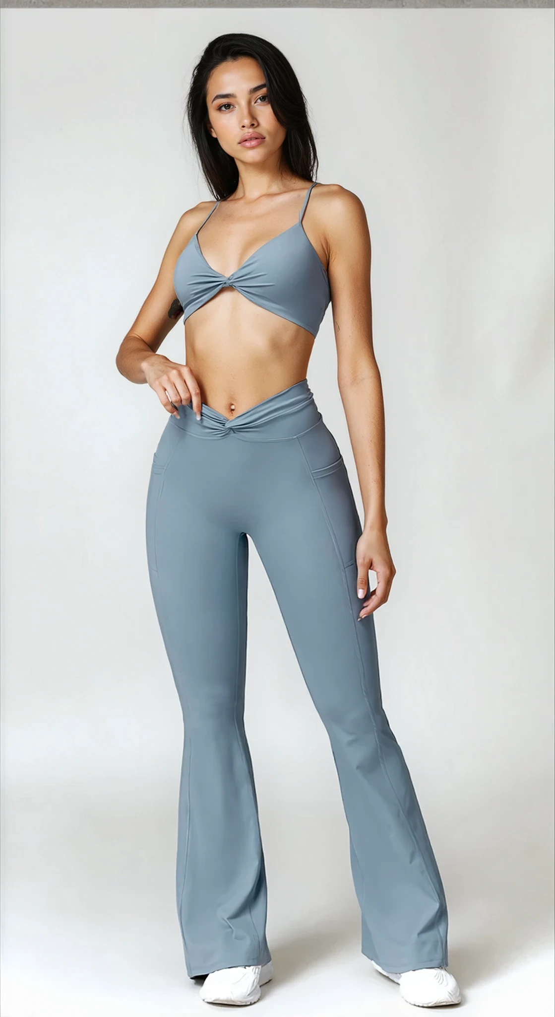 Emma Olivia Flared Legging with Scrunch | Cloud