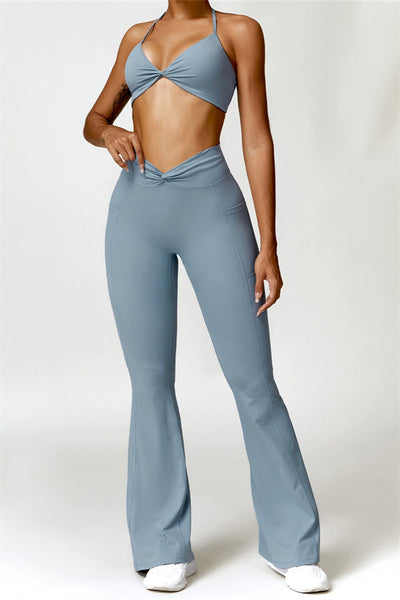Emma Olivia Flared Legging with Scrunch | Deep Cinnamon