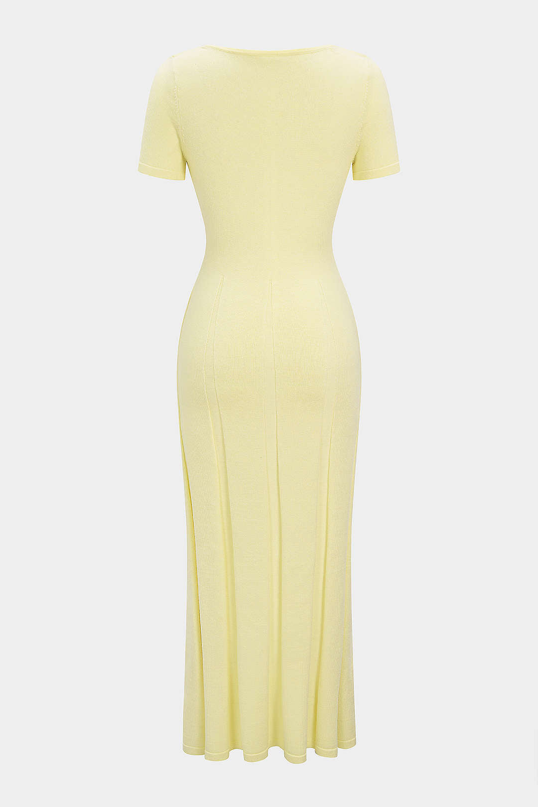 Knit V-Neck Short Sleeve Maxi Dress
