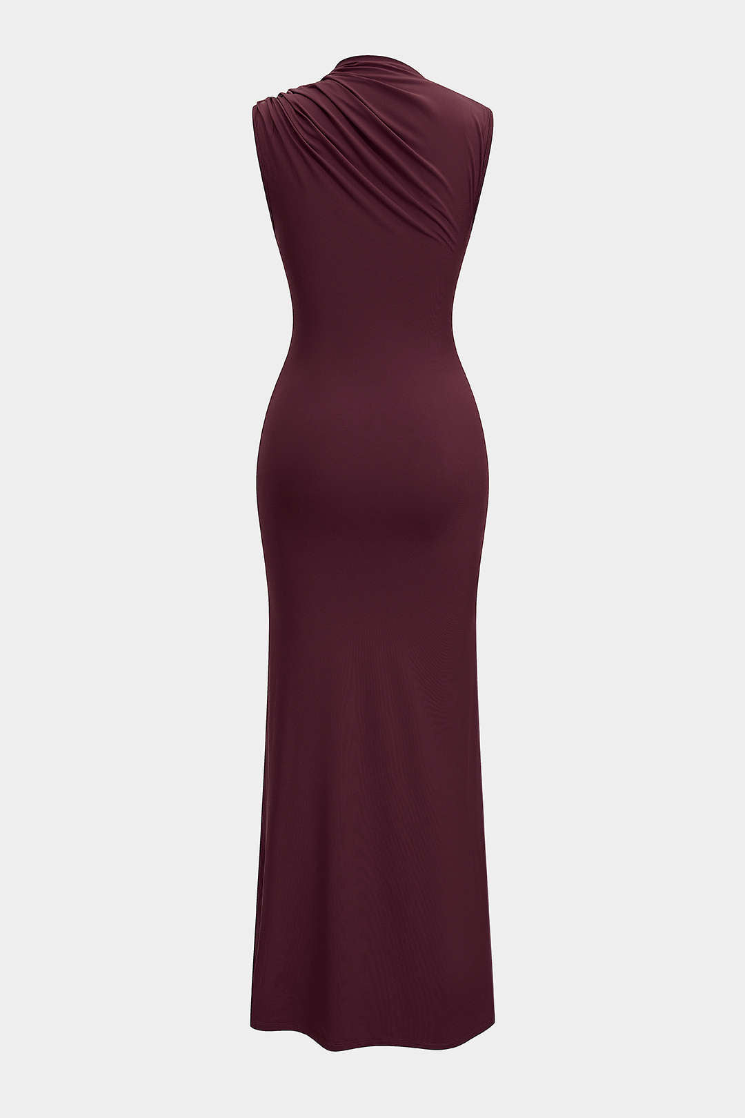 Metallic Decor Ruched Sleeveless Maxi Dress