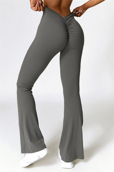 Madison Flared Legging with Scrunch | Stone