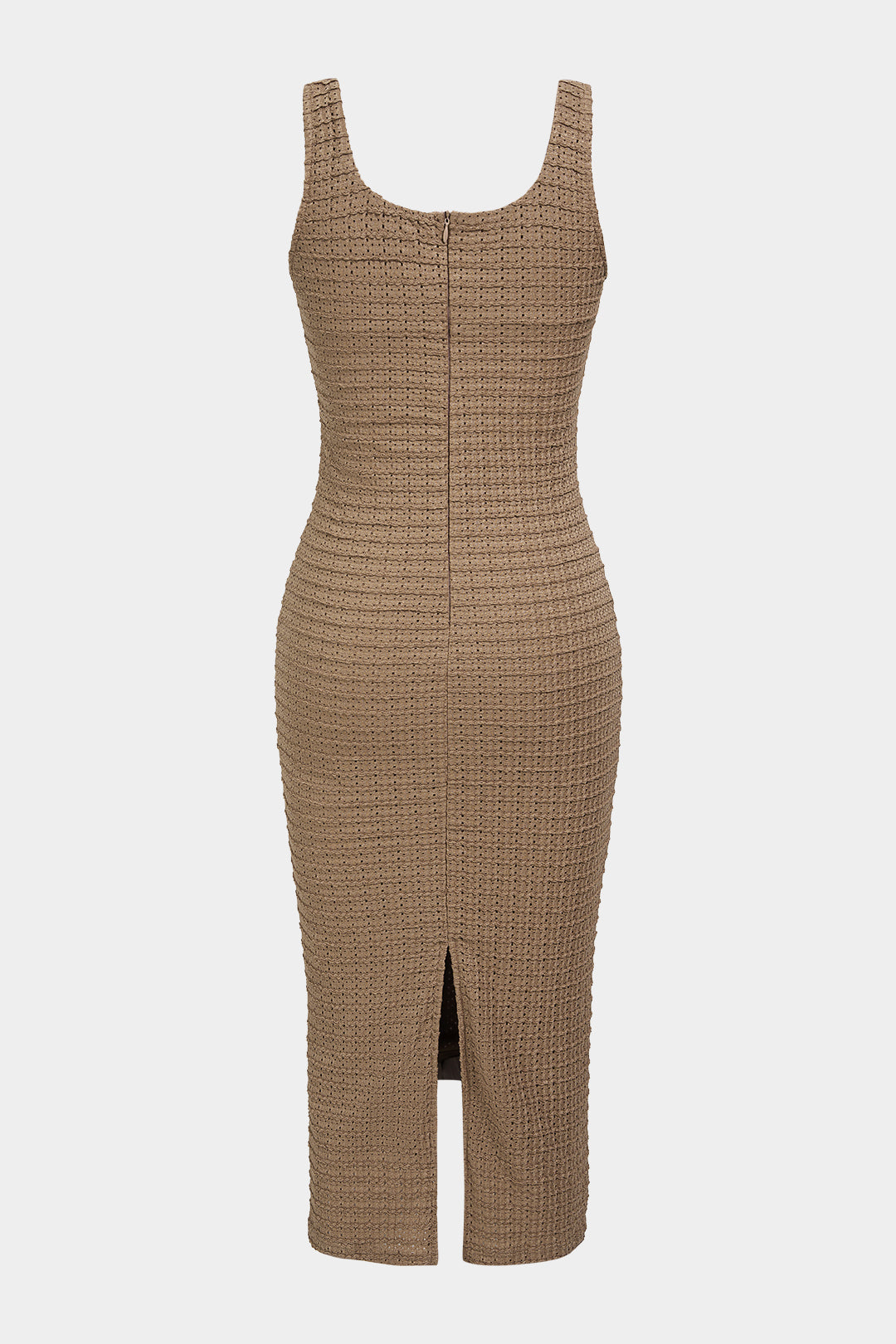 Tweed Round Neck Slip Sleeveless Midi Dress
