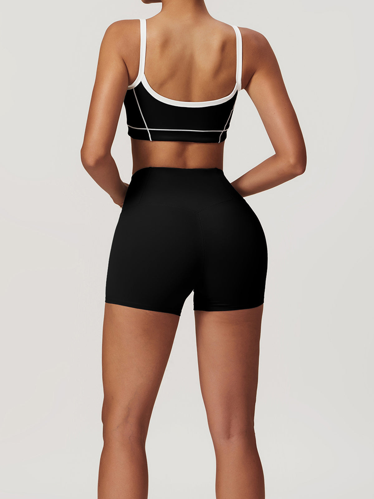 Riley Sport Bra | Two Toned Steel and White