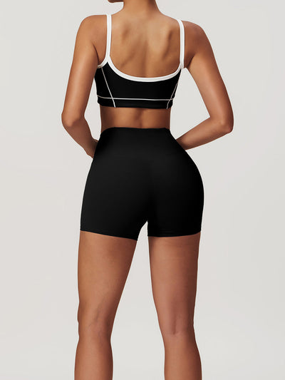 Riley Sport Bra | Two Toned Steel and White