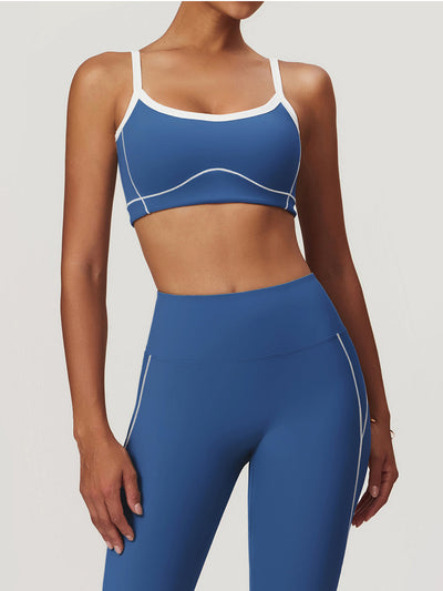 Riley Sport Bra | Two Toned Steel and White