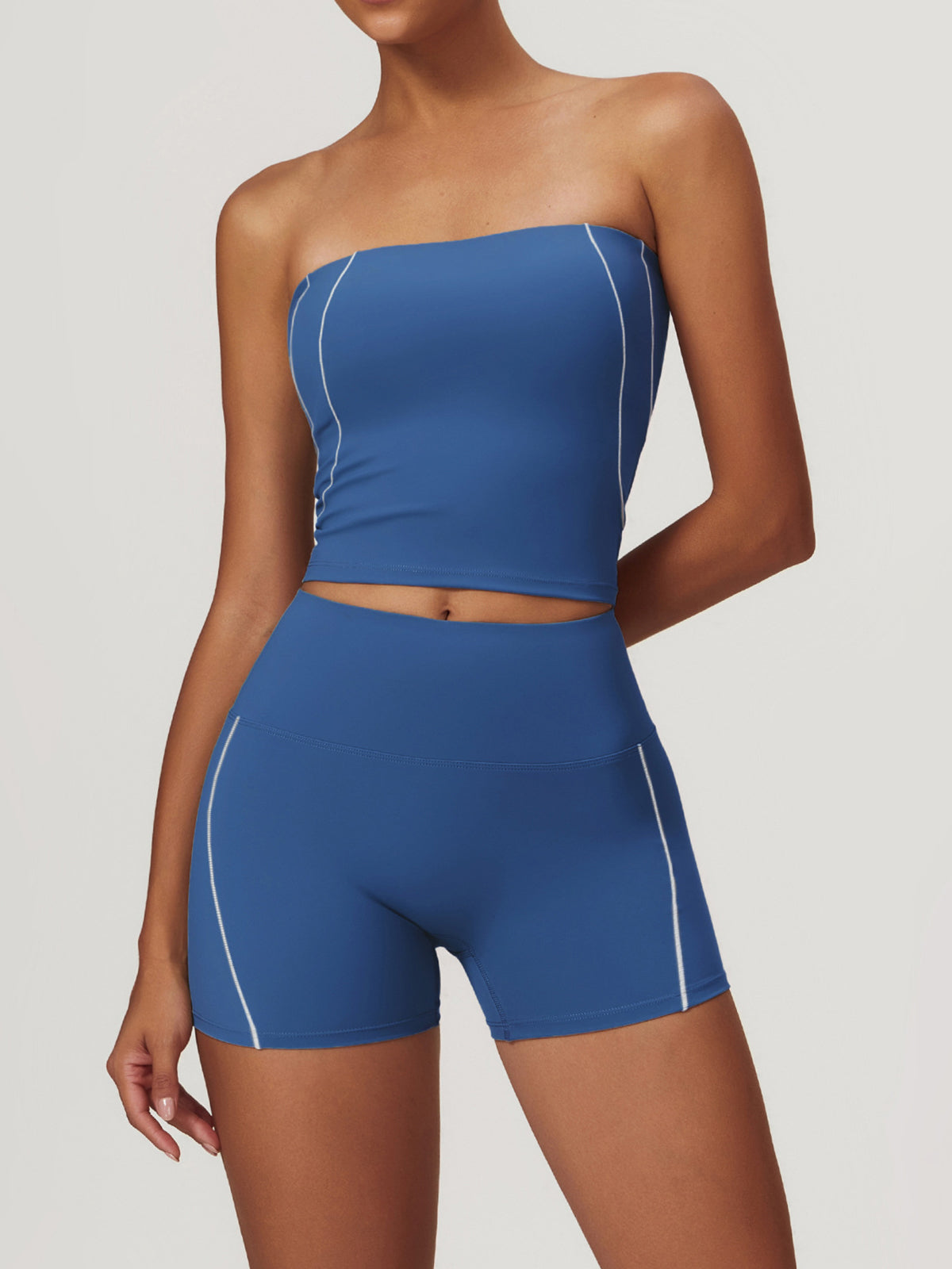 Stella Fae Short | Two Toned Steel and White
